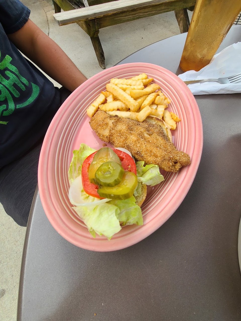 Catfish Sandwich and Fries